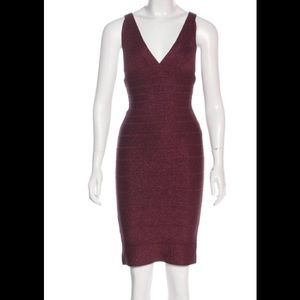 Herve Leger Metallic Mini Dress